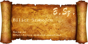 Bilicz Szabolcs névjegykártya